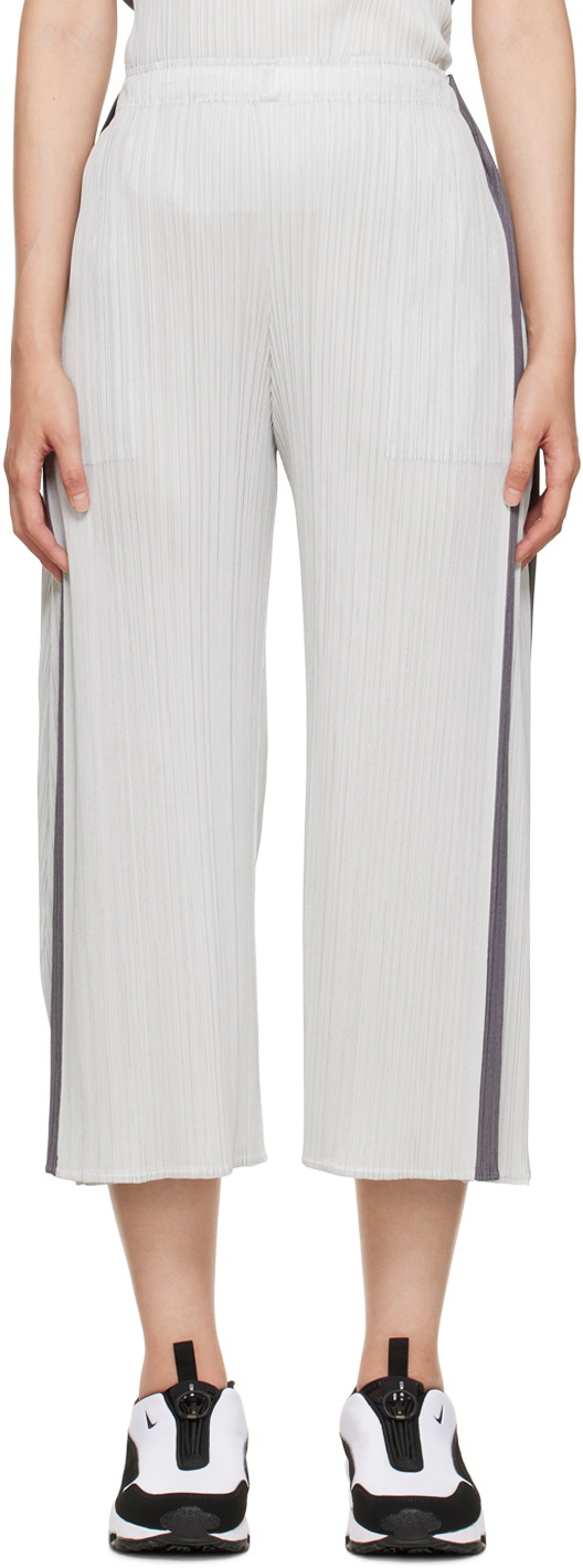 Pleats Please Issey Miyake Gray Rectangle Trousers Pleats Please