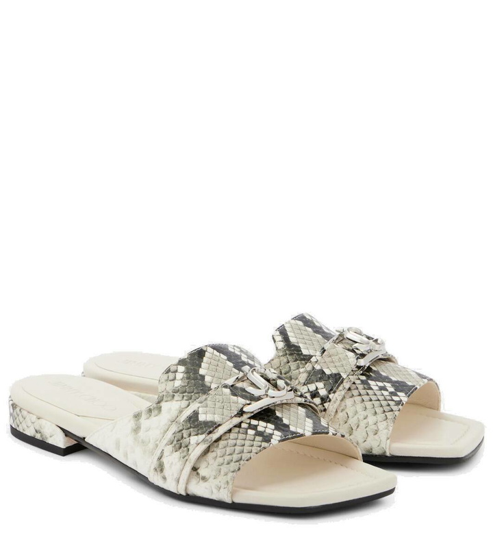 Photo: Jimmy Choo Nako snake-effect leather slides