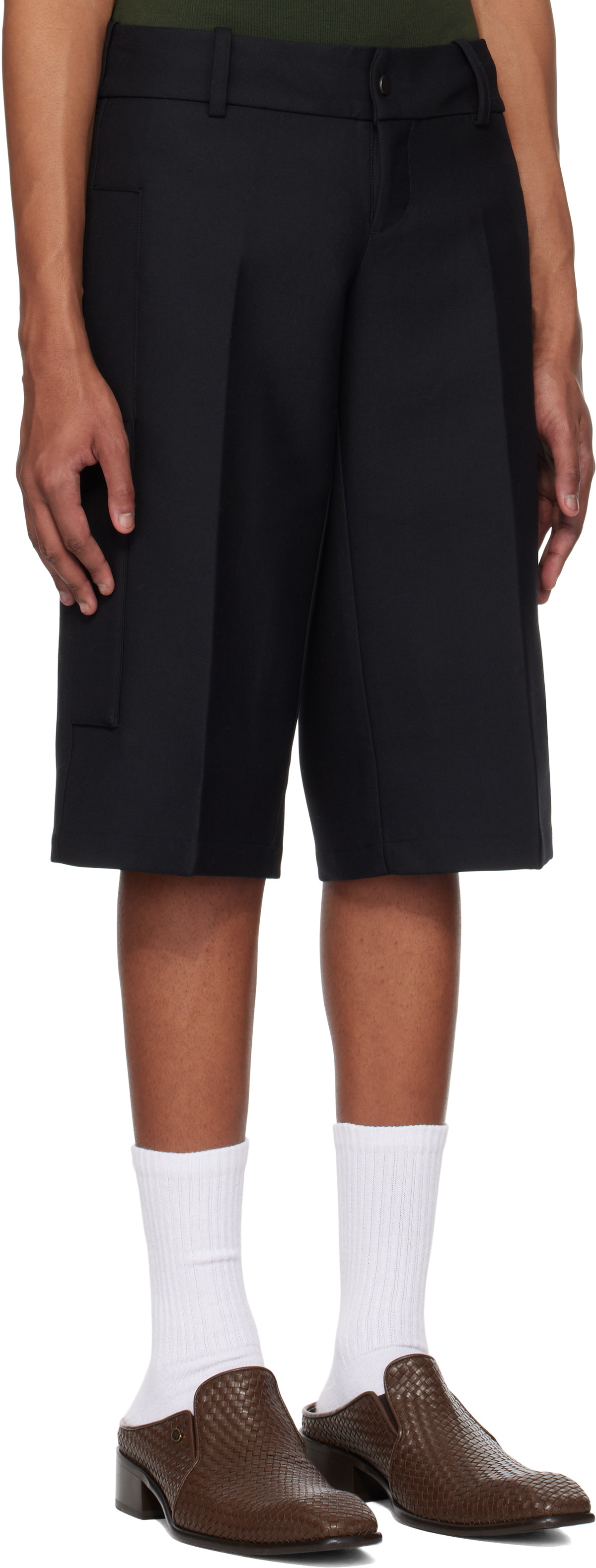 Fax Copy Express / ショートパンツ/XL/ポリエステル/ブラック// Fax Copy Express Black Straight Bermuda Shorts Fax Copy Express