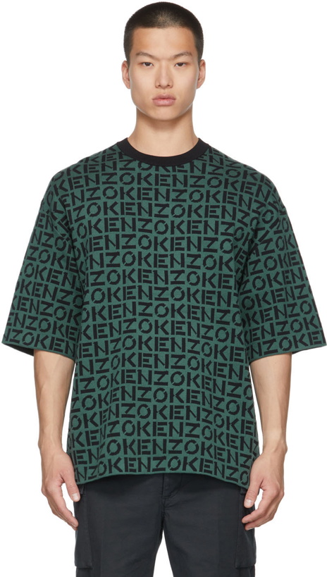 Photo: Kenzo Green Knit Sport Monogram T-Shirt