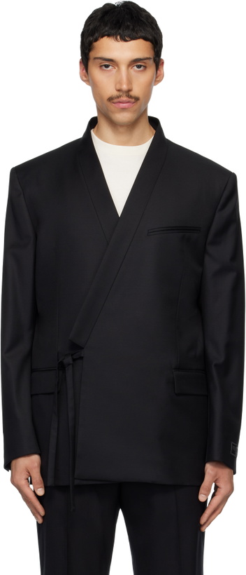 Photo: Kenzo Black Kenzo Paris Double Breasted Tailored Kimono Blazer