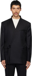 Kenzo Black Kenzo Paris Double Breasted Tailored Kimono Blazer