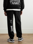 Local Authority LA - Stud Skull O Tapered Logo-Print Cotton-Jersey Sweatpants - Black