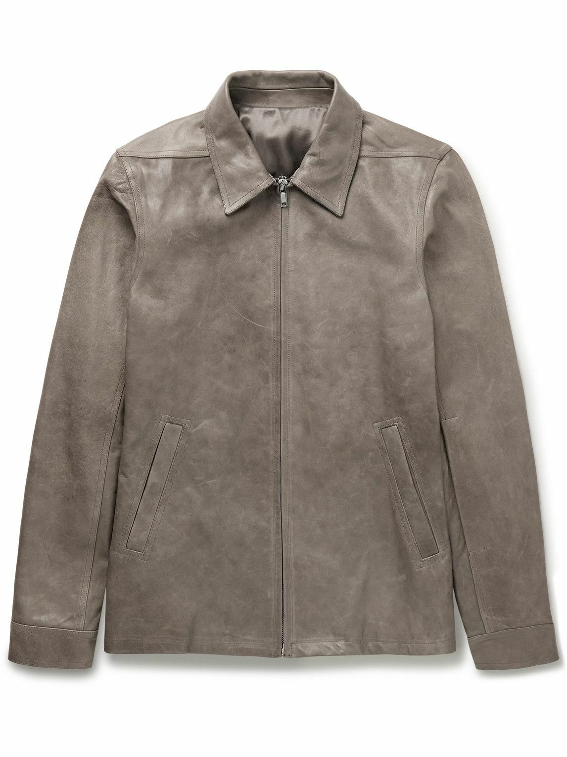 Rick Owens Black Leather Mollino Biker Jacket Rick Owens