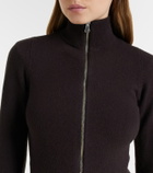 Extreme Cashmere N°302 Lemon cashmere-blend zip-up cardigan