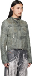 Diesel Gray Cotton-Hemp Satin Denim Jacket