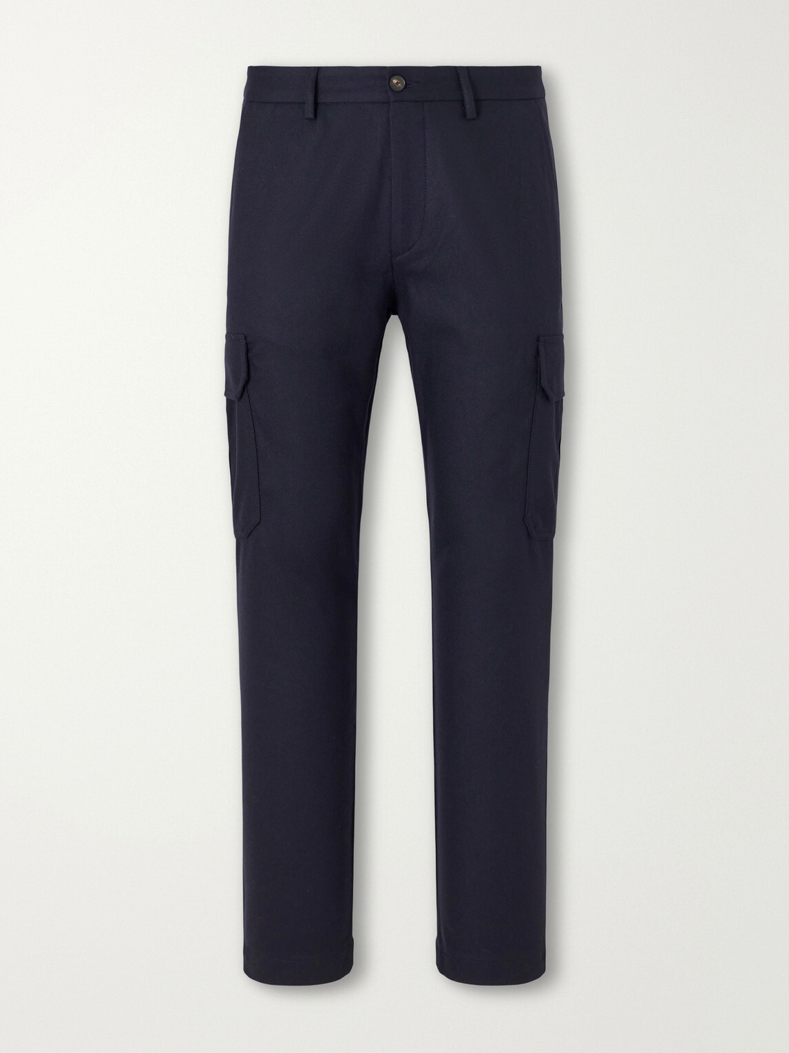 Mr P. - Straight-Leg Wool-Flannel Cargo Trousers - Blue