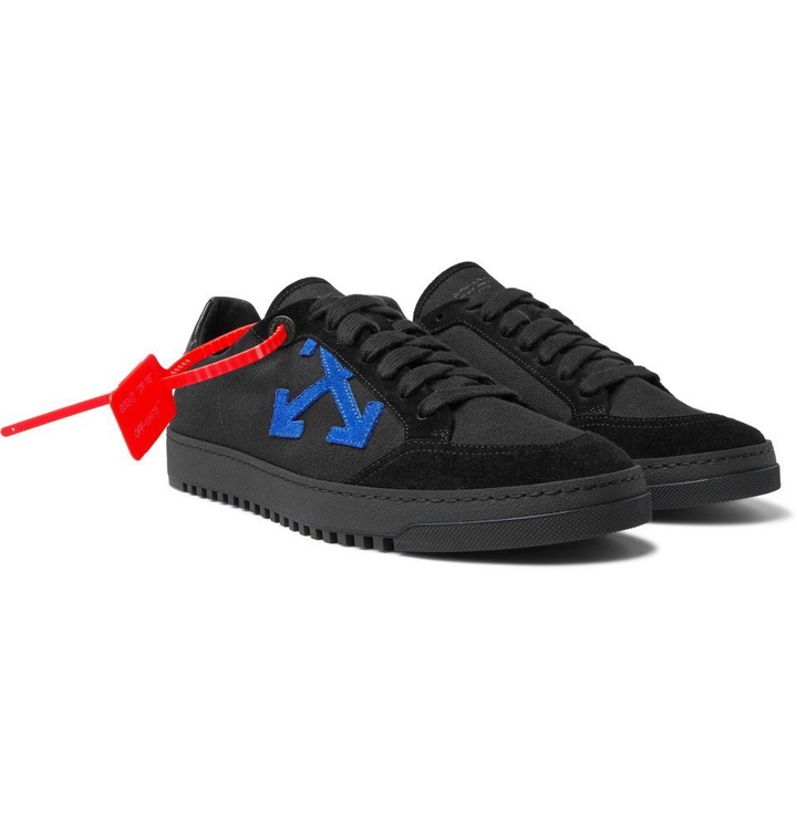 Photo: Off-White - 2.0 Suede-Trimmed Canvas Sneakers - Black