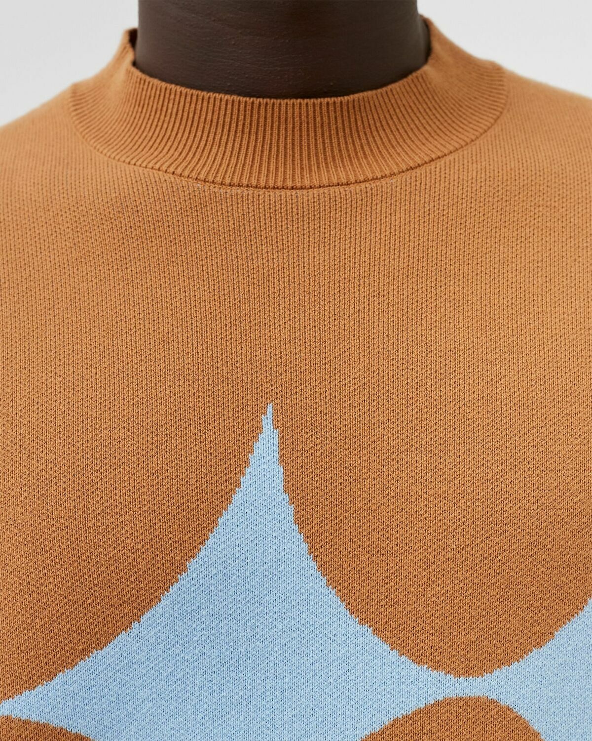 Bstn Brand Logo Knit Mockneck Brown - Mens - Pullovers