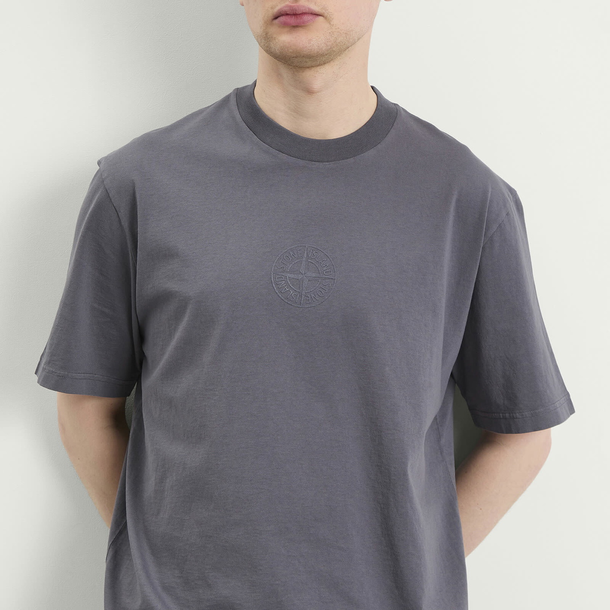 Stone Island Men's Camo Compass T-Shirt in Blue Grey
