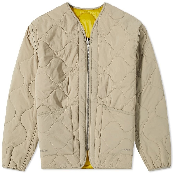 Photo: thisisneverthat Men's POLARTEC® Reversible Quilted Jacket in Beige