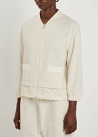 Moncler Logo-appliquéd Layered Bouclé Cardigan Cream