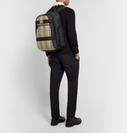 Burberry - Logo-Appliquéd Leather-Trimmed Checked Canvas Backpack - Neutrals