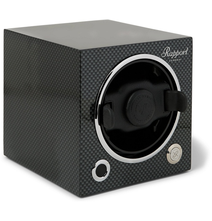 Photo: Rapport London - Evo Cube Lacquered Wood Watch Winder - Black