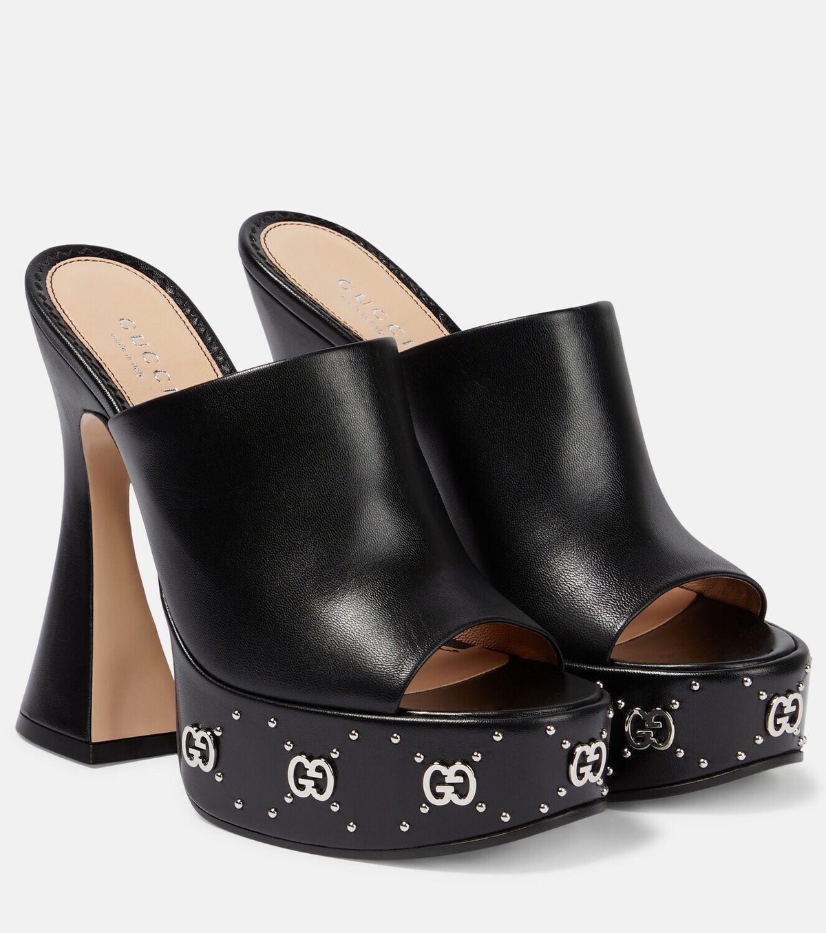 サンダル・ミュール Gucci Gg Platform Sandals Women's platform slide sandal in camel and dark brown maxi