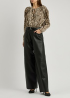 Isabel Marant Zarga Python-print Stretch-silk Blouse Multi Print