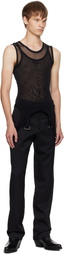 Mugler Black Garter Tank Top
