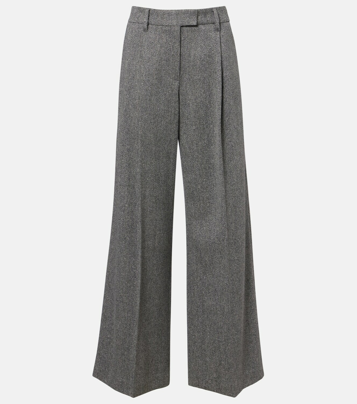 Brunello Cucinelli Monili herringbone wool-blend wide-leg pants