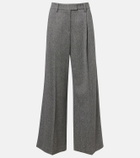 Brunello Cucinelli Monili herringbone wool-blend wide-leg pants