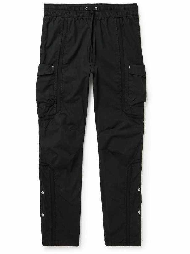 Photo: John Elliott - Vintage Frame Tapered Cotton Drawstring Cargo Trousers - Black