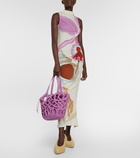 Loewe Anagram leather-trimmed basket bag