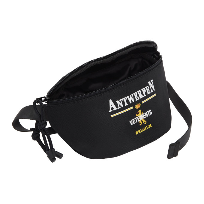 VETEMENTS Black Antwerp Logo Fanny Pack Vetements