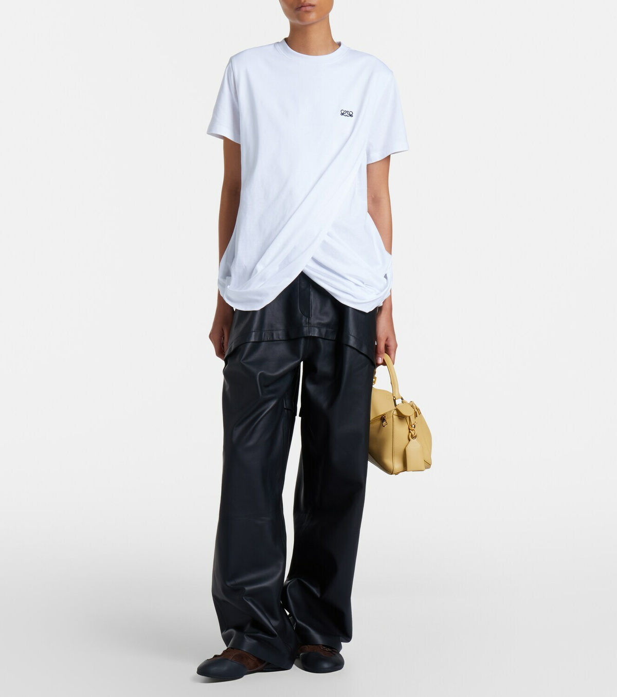 Loewe Double L draped cotton T-shirt