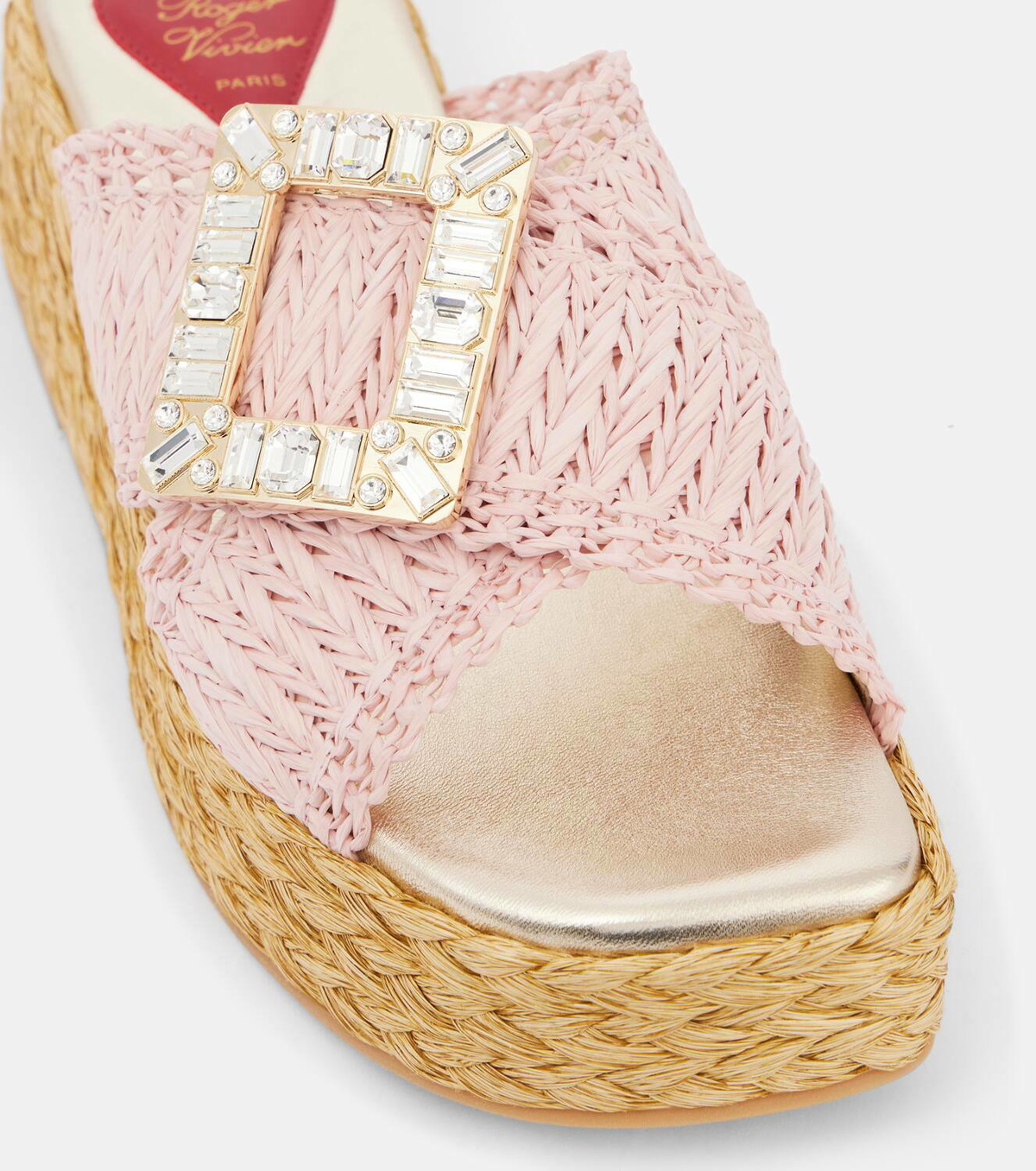 Roger Vivier Espa 60 embellished raffia espadrille sandals