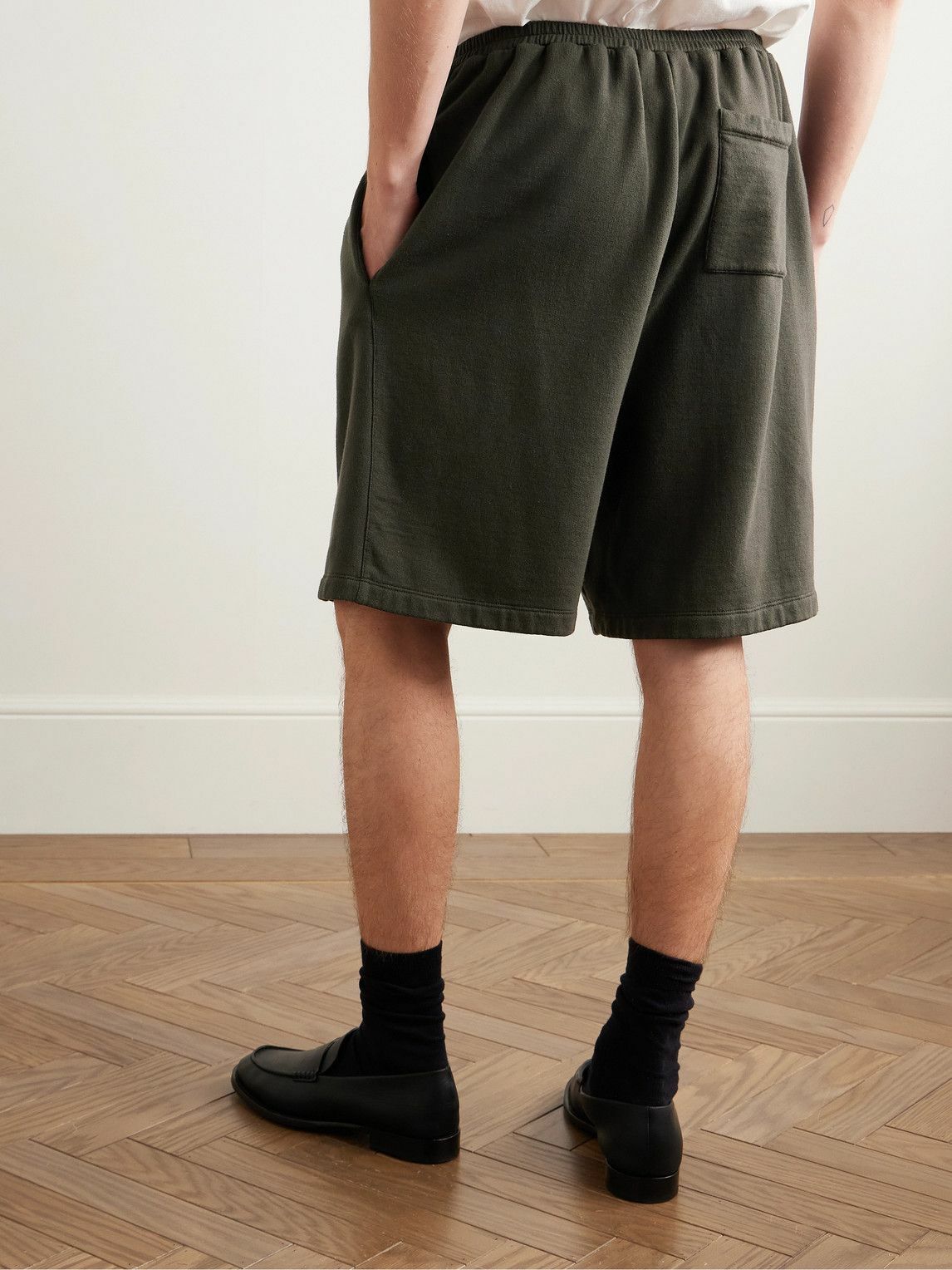 The Row - Kotai Wide-Leg Cotton and Cashmere-Blend Jersey Shorts - Brown