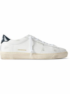 Golden Goose - Matchstar Distressed Leather Sneakers - White