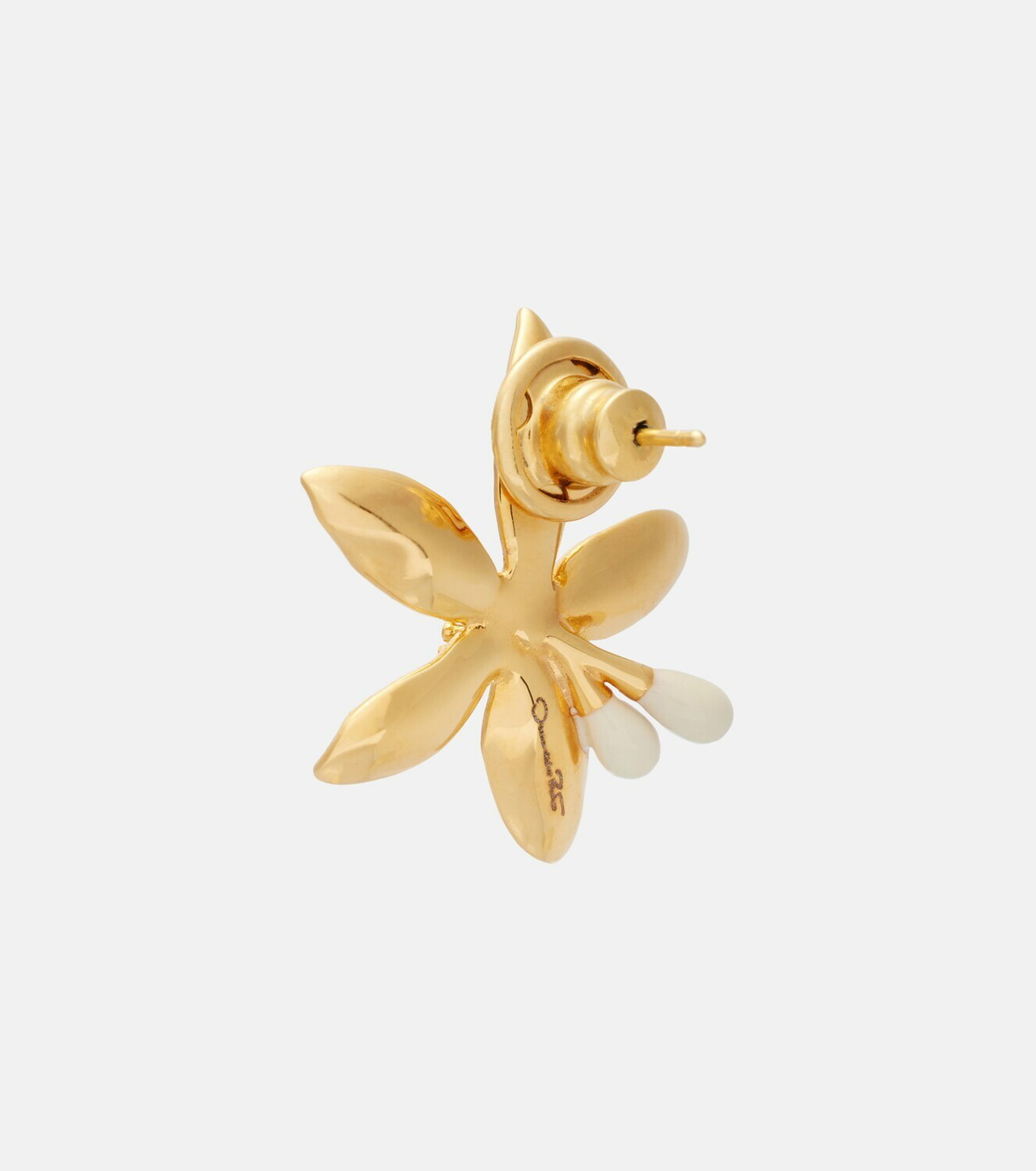 Oscar de la Renta Orange Blossom enamel earrings