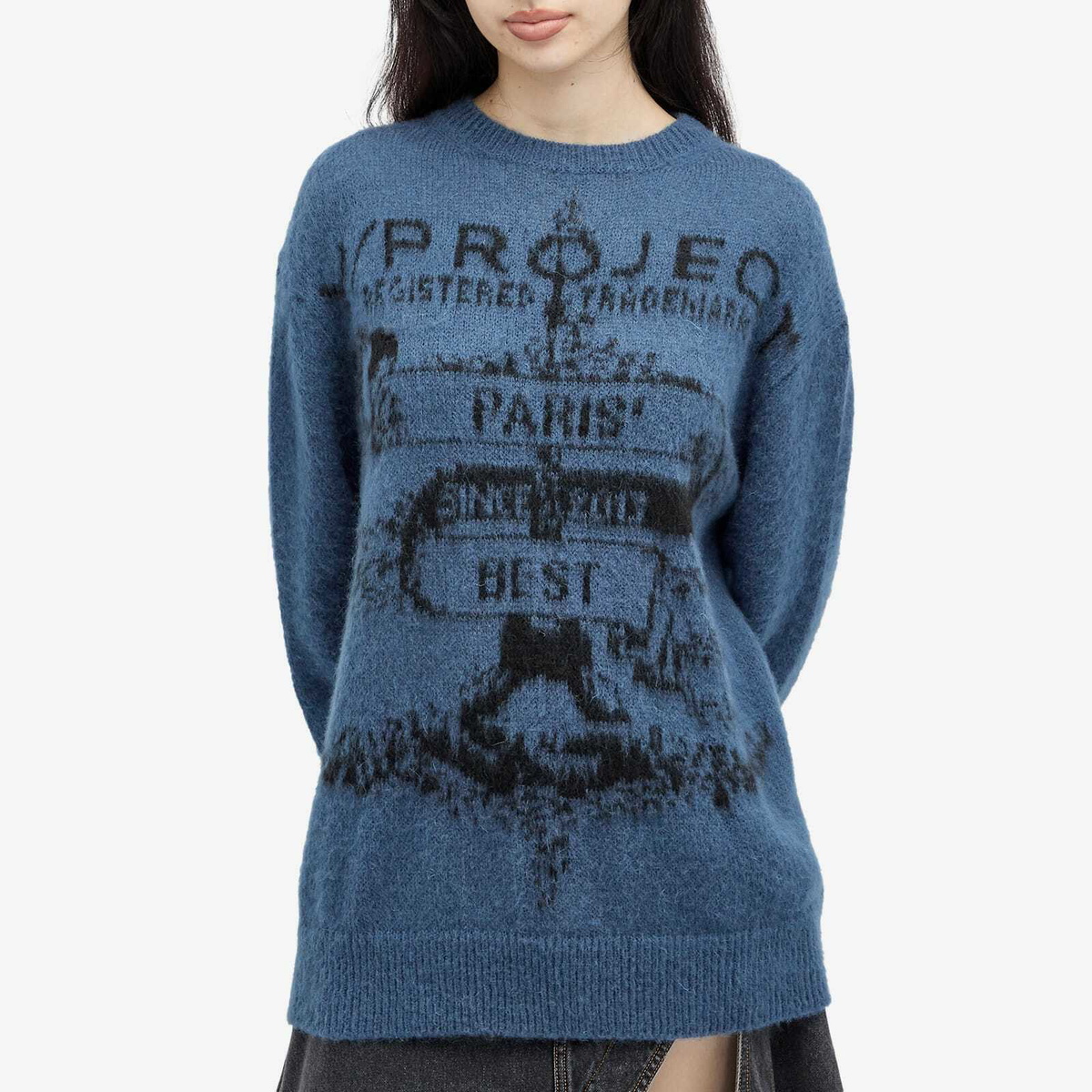 Y/Project Women's Paris' Best Jacquard Pullover in Navy Y/Project