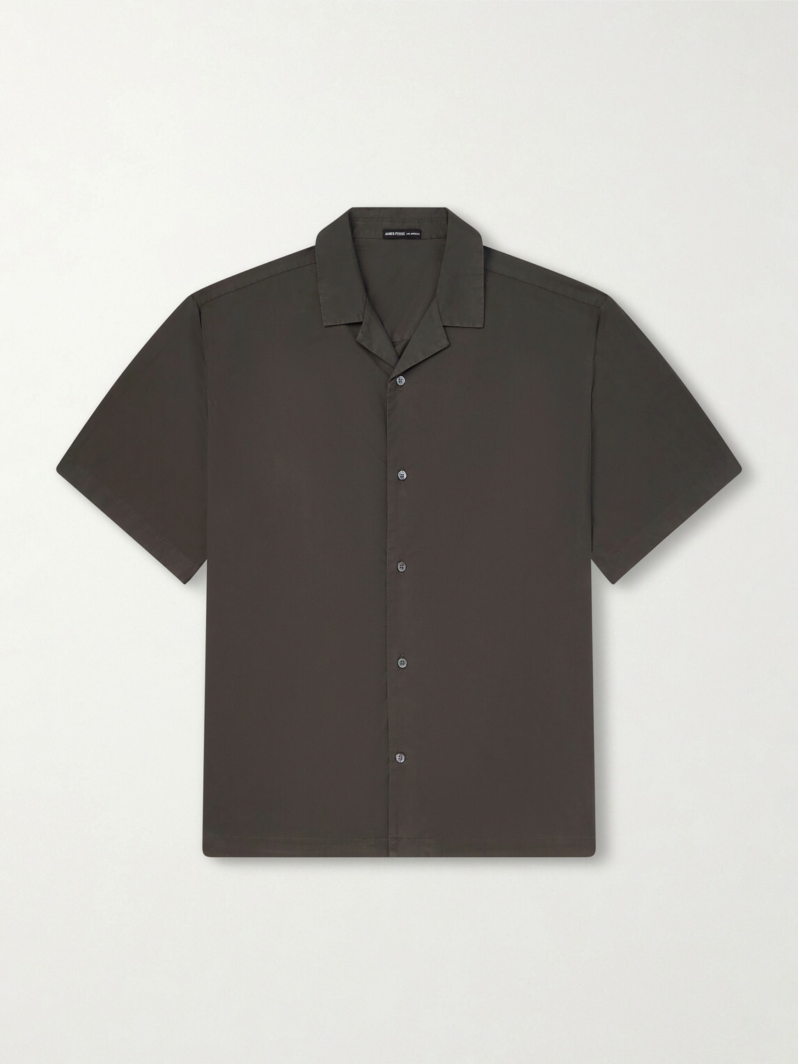 James Perse - Camp-Collar Cotton-Blend Poplin Shirt - Green