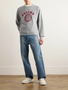 CELINE - Logo-Print Cotton-Jersey Sweatshirt - Gray