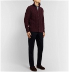 Anderson & Sheppard - Cable-Knit Merino Wool Cardigan - Burgundy