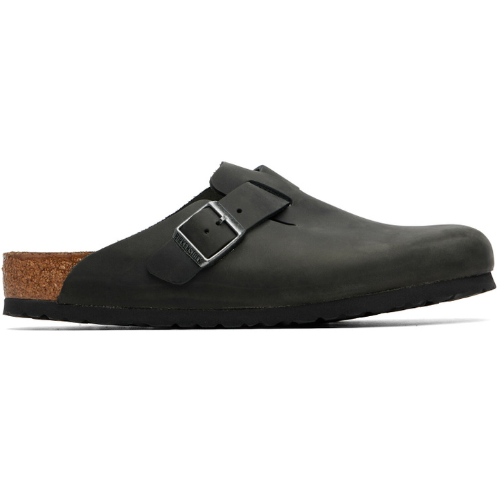 Photo: Birkenstock Black Regular Boston Oiled Leather Slip-on Loafers