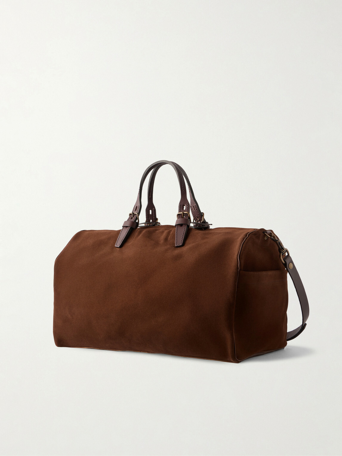 Bleu de Chauffe - Voyage Leather-Trimmed Suede Weekend Bag
