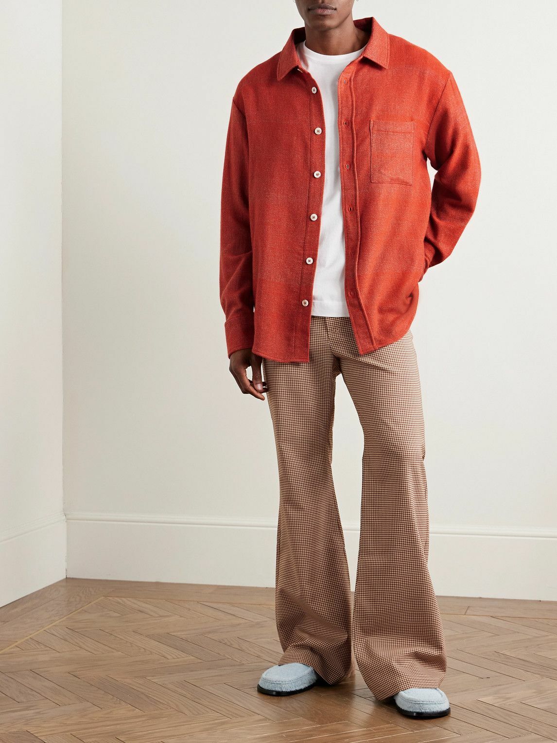 The Elder Statesman - Cashmere-Jacquard Overshirt - Red The Elder
