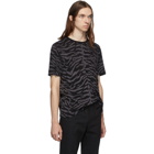 Saint Laurent Black and Grey Zebra T-Shirt