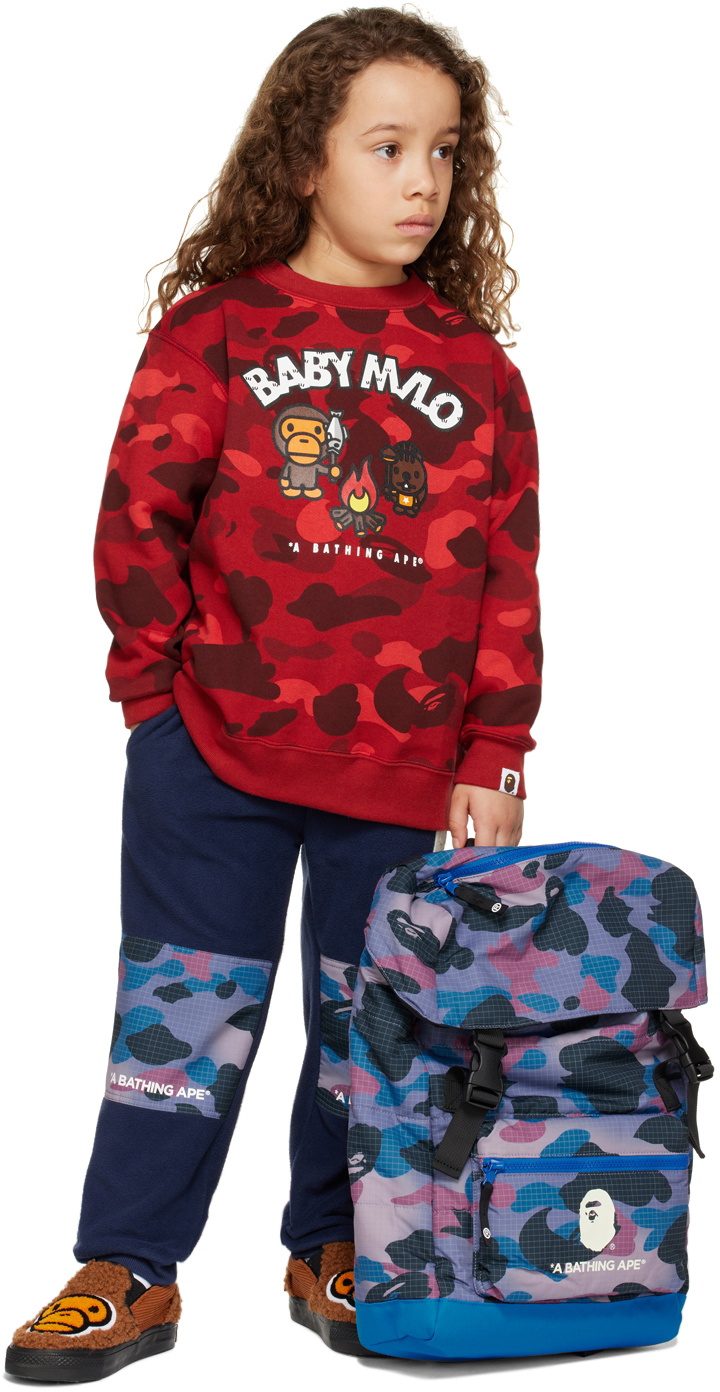 BAPE Kids Red Baby Milo Camp Sweatshirt A Bathing Ape