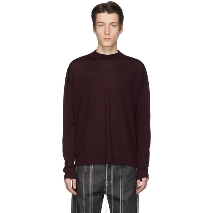 Photo: Jil Sander Burgundy Virgin Wool Sweater