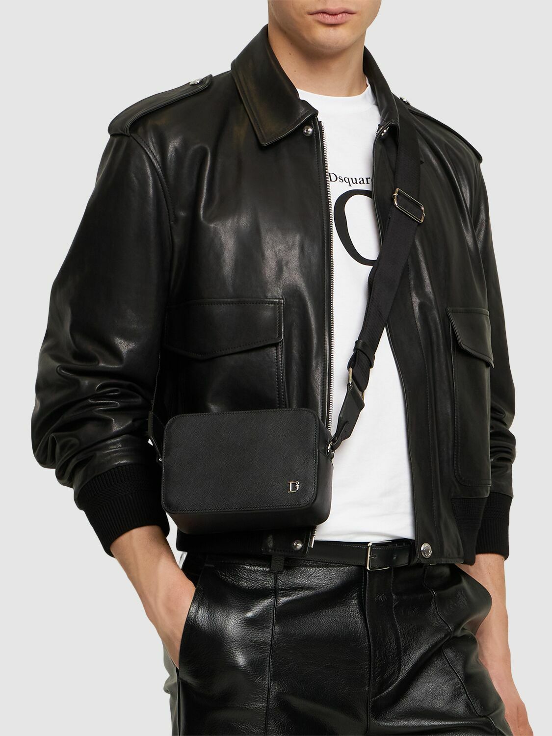 DSQUARED2 - D2 Leather Statement Crossbody Bag Dsquared2