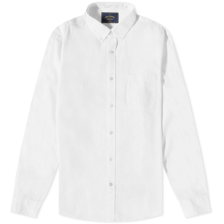 Photo: Portuguese Flannel Men's Atlantico Seersucker Shirt in White