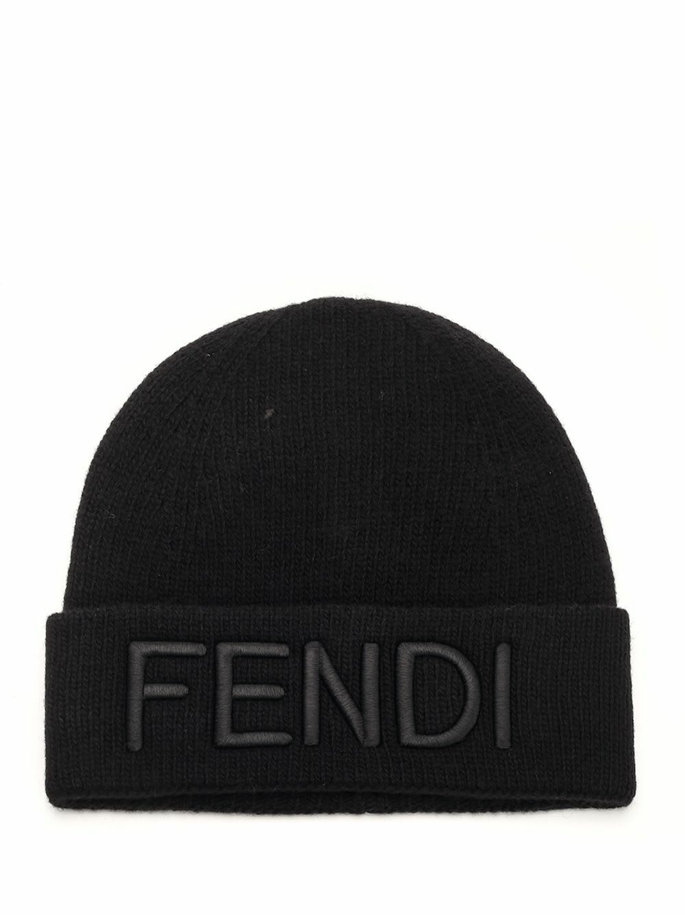 Fendi Black Raffia 'FF' Hat Fendi