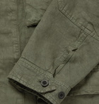 Mr P. - Garment-Dyed Linen Overshirt - Green