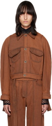 Parnell Mooney SSENSE Exclusive Red Overdyed Denim Jacket
