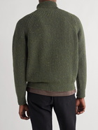 Inis Meáin - Boatbuilder Ribbed Donegal Merino Wool and Cashmere-Blend Rollneck Sweater - Green