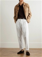 Dunhill - Straight-Leg Pleated Cotton-Blend Chinos - White