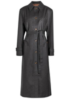 Blaze Milano Basotto Belted Wool Trench Coat Grey