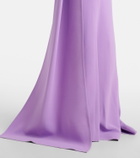 Elie Saab Draped one-shoulder silk-blend cady gown